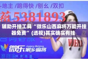 辅助开挂工具“微乐山西麻将万能开挂器免费”(透视)其实确实有挂 
