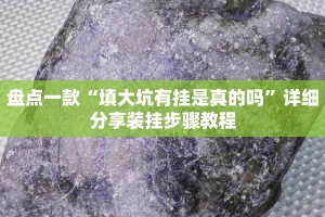 盘点一款“填大坑有挂是真的吗”详细分享装挂步骤教程
