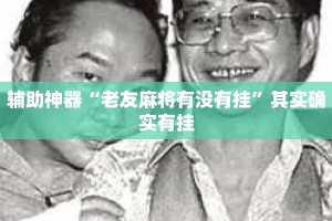 辅助神器“老友麻将有没有挂”其实确实有挂
