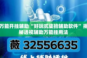 万能开挂辅助“好玩贰柒拾辅助软件”揭秘透视辅助万能挂用法