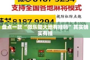 盘点一款“微乐锄大地有挂吗”其实确实有挂