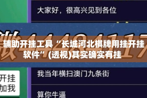 辅助开挂工具“长城河北棋牌用挂开挂软件”(透视)其实确实有挂 