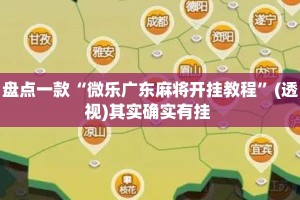 盘点一款“微乐广东麻将开挂教程”(透视)其实确实有挂 