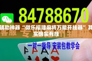 辅助神器“微乐福建麻将万能开挂器”其实确实有挂