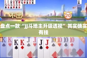 盘点一款“JJ斗地主升级透视”其实确实有挂