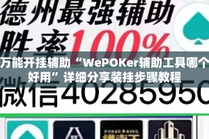 万能开挂辅助“WePOKer辅助工具哪个好用”详细分享装挂步骤教程
