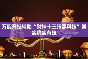 万能开挂辅助“财神十三张黑科技”其实确实有挂