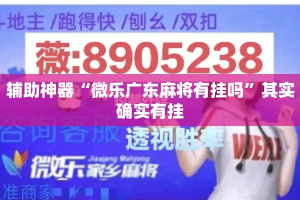 辅助神器“微乐广东麻将有挂吗”其实确实有挂