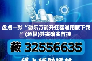 盘点一款“微乐万能开挂器通用版下载”(透视)其实确实有挂 