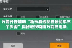 万能开挂辅助“新乐游透视挂最简单三个步骤”揭秘透视辅助万能挂用法