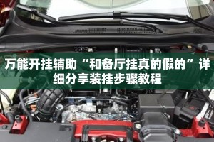 万能开挂辅助“和备厅挂真的假的”详细分享装挂步骤教程