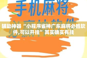 辅助神器“小程序雀神广东麻将必胜软件,可以开挂”其实确实有挂