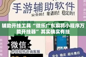 辅助开挂工具“微乐广东麻将小程序万能开挂器”其实确实有挂