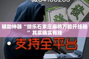 辅助神器“微乐石家庄麻将万能开挂器”其实确实有挂