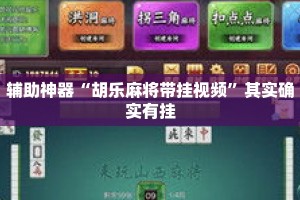 辅助神器“胡乐麻将带挂视频”其实确实有挂
