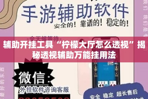 辅助开挂工具“柠檬大厅怎么透视”揭秘透视辅助万能挂用法