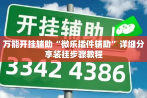 万能开挂辅助“微乐插件辅助”详细分享装挂步骤教程