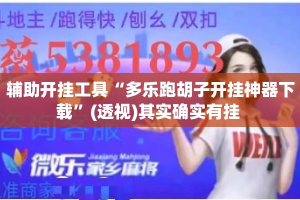 辅助开挂工具“多乐跑胡子开挂神器下载”(透视)其实确实有挂 