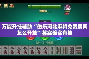 万能开挂辅助“微乐河北麻将免费房间怎么开挂”其实确实有挂
