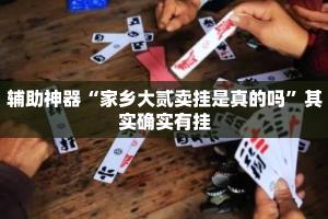 辅助神器“家乡大贰卖挂是真的吗”其实确实有挂