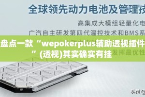 盘点一款“wepokerplus辅助透视插件”(透视)其实确实有挂 