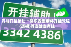 万能开挂辅助“微乐安徽麻将开挂教程”(透视)其实确实有挂 