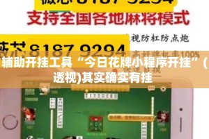 辅助开挂工具“今日花牌小程序开挂”(透视)其实确实有挂 