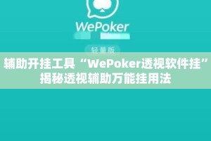 辅助开挂工具“WePoker透视软件挂”揭秘透视辅助万能挂用法