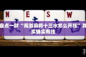 盘点一款“闽游麻将十三水怎么开挂”其实确实有挂