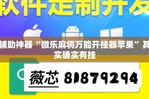辅助神器“微乐麻将万能开挂器苹果”其实确实有挂