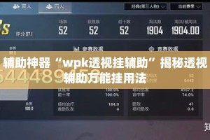 辅助神器“wpk透视挂辅助”揭秘透视辅助万能挂用法