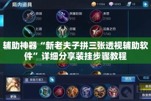 辅助神器“新老夫子拼三张透视辅助软件”详细分享装挂步骤教程