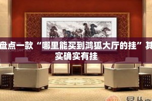 盘点一款“哪里能买到鸿狐大厅的挂”其实确实有挂