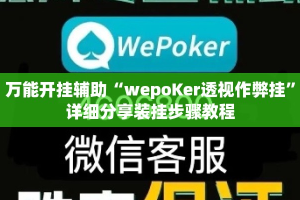 万能开挂辅助“wepoKer透视作弊挂”详细分享装挂步骤教程