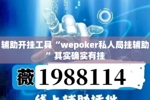 辅助开挂工具“wepoker私人局挂辅助”其实确实有挂