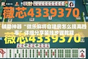 辅助神器“微乐麻将自建房怎么提高胜率”详细分享装挂步骤教程