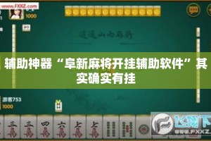 辅助神器“阜新麻将开挂辅助软件”其实确实有挂