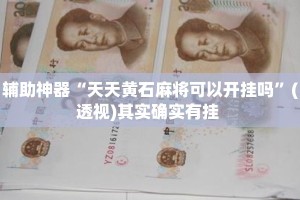 辅助神器“天天黄石麻将可以开挂吗”(透视)其实确实有挂 