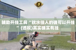 辅助开挂工具“秋水佳人的确可以开挂”(透视)其实确实有挂 