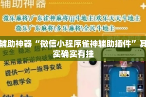 辅助神器“微信小程序雀神辅助插件”其实确实有挂