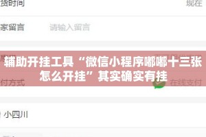 辅助开挂工具“微信小程序嘟嘟十三张怎么开挂”其实确实有挂