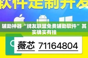 辅助神器“牌友联盟免费辅助软件”其实确实有挂