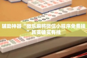 辅助神器“微乐麻将微信小程序免费挂”其实确实有挂