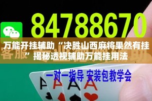 万能开挂辅助“决胜山西麻将果然有挂”揭秘透视辅助万能挂用法