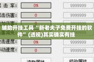 辅助开挂工具“新老夫子免费开挂的软件”(透视)其实确实有挂 