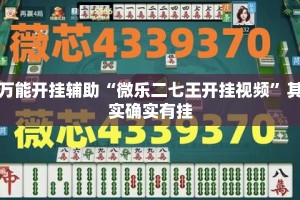 万能开挂辅助“微乐二七王开挂视频”其实确实有挂