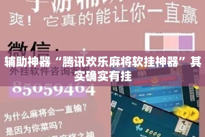 辅助神器“腾讯欢乐麻将软挂神器”其实确实有挂