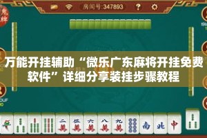 万能开挂辅助“微乐广东麻将开挂免费软件”详细分享装挂步骤教程