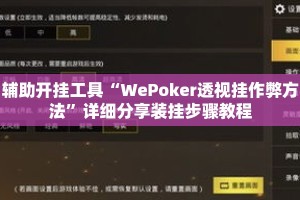 辅助开挂工具“WePoker透视挂作弊方法”详细分享装挂步骤教程