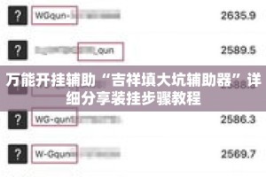 万能开挂辅助“吉祥填大坑辅助器”详细分享装挂步骤教程